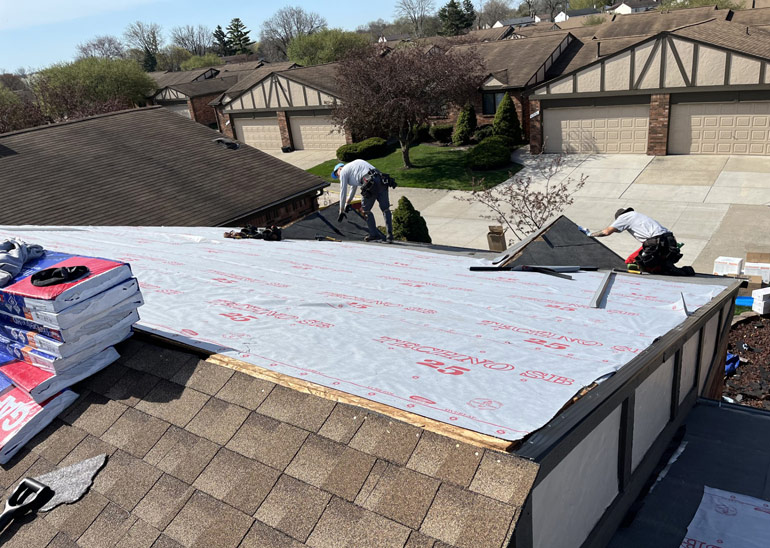 Roof replacement on condo unit in Michigan