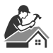 Roofer working on home