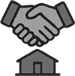 Handshake over house image