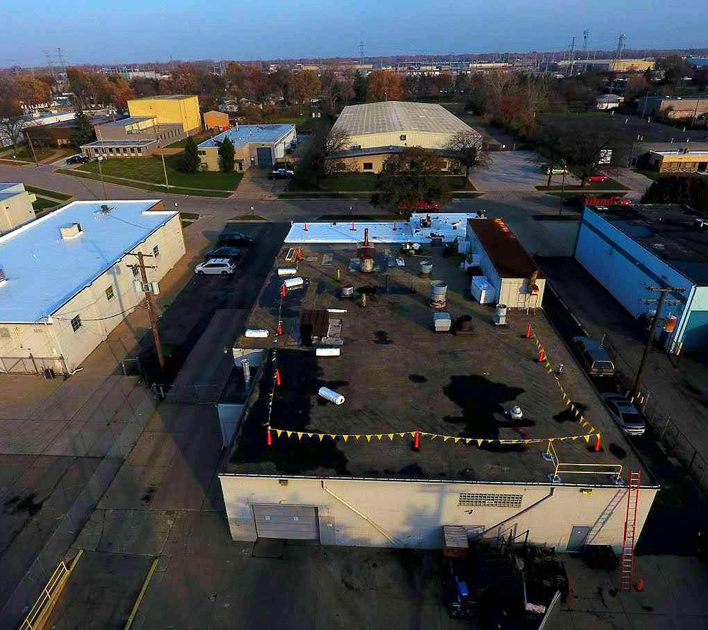 Commercial flat roof replacement-Michigan