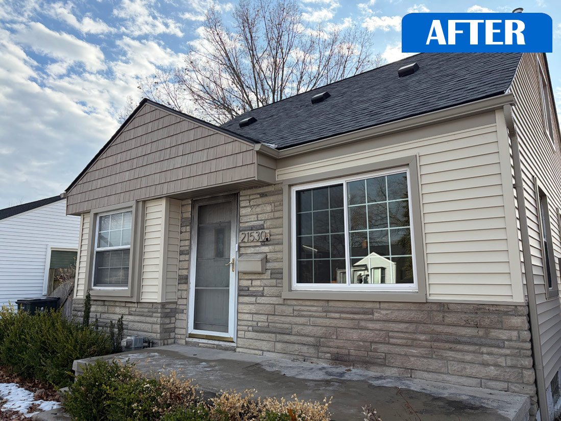 New roof project completed in of home in St. Clair Shores, Michigan
